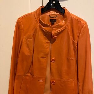 Tesori Orange Leather Jacket